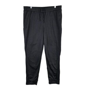 Mens Etonic Black Fleece Joggers Drawstring Elastic Waist Polyester Size XL